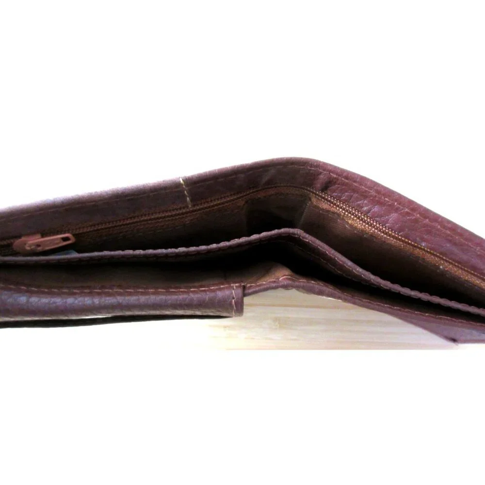 American Bison Men's Eagle Medallion Bifold Rodeo Brown Leather Wallet NEW